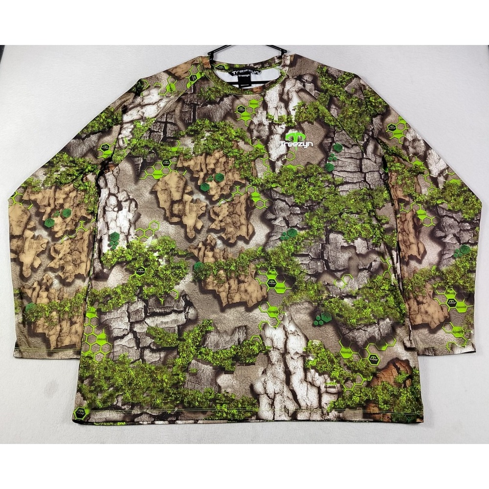 Treezyn Shirt Mens 4XL Multicolor Camo Long Sleeve Hunting Performance Tee